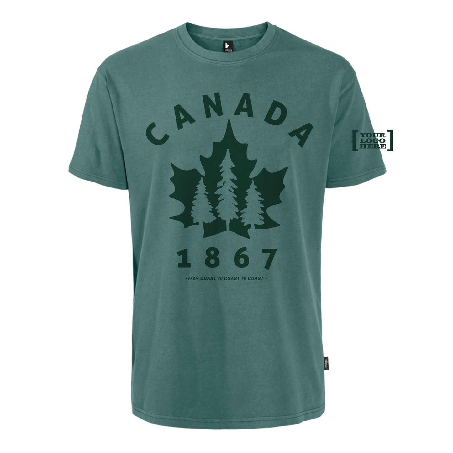 T-shirt unisexe à col ras du cou fabriqué au Canada - Forêt d'érables